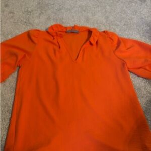 Elegant Orange Women's Blouse